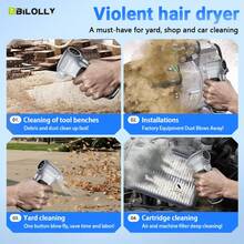 Super Powerful Turbo Air Blower - 140000 RPM Turbo Jet Fan,- Brushless Motor,  Light, 8000mAh Battery, Snow Blower Multi-Nozzle For PC/Dust/Car/Fallen Leaves Cleaning Air Duster Blower Handheld - Silver - View 9
