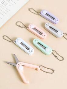1 Piece Of Morandi Portable Mini Scissors Creative Cute Retractable Folding Scissors Multifunctional Paper Cutting Tool Suitable For Daily Use