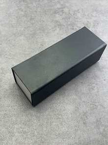 可折叠高端眼镜盒，一体式折叠包装盒，磁吸翻盖眼镜盒，抗压高级眼镜包装盒 - 黑色 - 查看 1