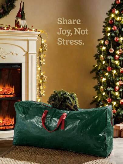 1pc Large Capacity Christmas Tree Storage Bag, Made Of PE Material, Suitable For 7/9 Ft Christmas Trees. This Waterproof And Dustproof Woven Moving Bag Is An Ideal Choice For Moving, Daily Home Storage, Dorm Organization, And Outdoor Storage. Also A Great Christmas And New Year Gift.
