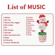 Christmas Singing Plush Toy Singing and Talking Christmas Doll Holiday Musical Christmas Doll Decorations Imitate Speaking and Play Recording Christmas Plush Christmas Dolls for Snowman - como en la foto - Ver 6