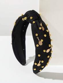 1pc New Solid Color Fabric Knotted Rhinestone Decor Fashion Headband, Personalized Alloy Cross Accessory Hair Decoration - Very Suitable For Women And Women Daily Wear, Simple Facial Washing Hair Accessory, Hairband, Hair Hoop Headbands Head Accessories Beauty Home Hair Accessories,Summer,Holiday,Travel,Festival,Party - Multicolor - View 5