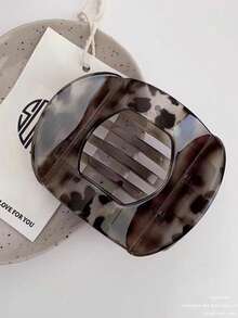 Set de 3 pinzas para el cabello de mujer con estampado de leopardo caramelo minimalista, de 9 cm/3,54 pulgadas, accesorios de moda y versátiles, estilo elegante, adecuados para uso diario, reuniones casuales, ir al trabajo, vacaciones, peinado, lavado de cara, ducha, maquillaje, combinación con atuendos y otros accesorios, tocado de verano, pinzas de garra, pinzas para el cabello - Multicolor - Ver 8