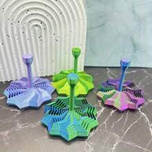 5pcs 3D Printed Star Fidget Toy With Octagonal Handle And 6 Color Rotating Blades (Blue/Green/Purple/Yellow/Pink/Black) - Stress Relief Small Tool For S, Office, Home Use, Helps Concentration - Multicolor - View 6
