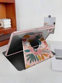 1个平板电脑保护套，适用于10.2英寸、11英寸（2021/2020/第十代/第十一代）、Galaxy Tab A11 8.7英寸、Matepad Air 11.5英寸/Tab/Pad2 11英寸（2025款），带笔槽，防震，旋转支架保护套，适合作为节日礼物 - 粉色 - 查看 3