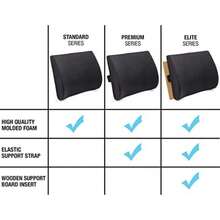 Duro-Med Relax-a-Bac, Back Support Cushion Pillow with Insert and Strap to Properly Align Spine and Ease Lower Back Pain, Gray(Negro) - Multicolor - Ver 10