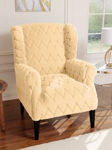 1pc Elastic Soft Plush Wave Modern Minimalist Sofa Cover, Suitable For Living Room, Bedroom, Dining Room, All Seasons, Pet Friendly