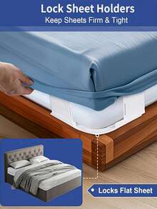 1/4 件装床单固定带（仅用于固定床单，不用于固定床垫），创新型床单固定带，重型床单固定带，适用于所有尺寸的床垫，是日常家居使用的理想之选（不适用于厚度超过 25 厘米的毯子或床垫）