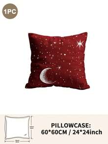 1pc/2pcs/4pcs Polyester Star & Moon Pattern Pillowcase (Pillow Insert Not Included), Soft & Comfortable, Suitable For All Seasons - Multicolor - View 29