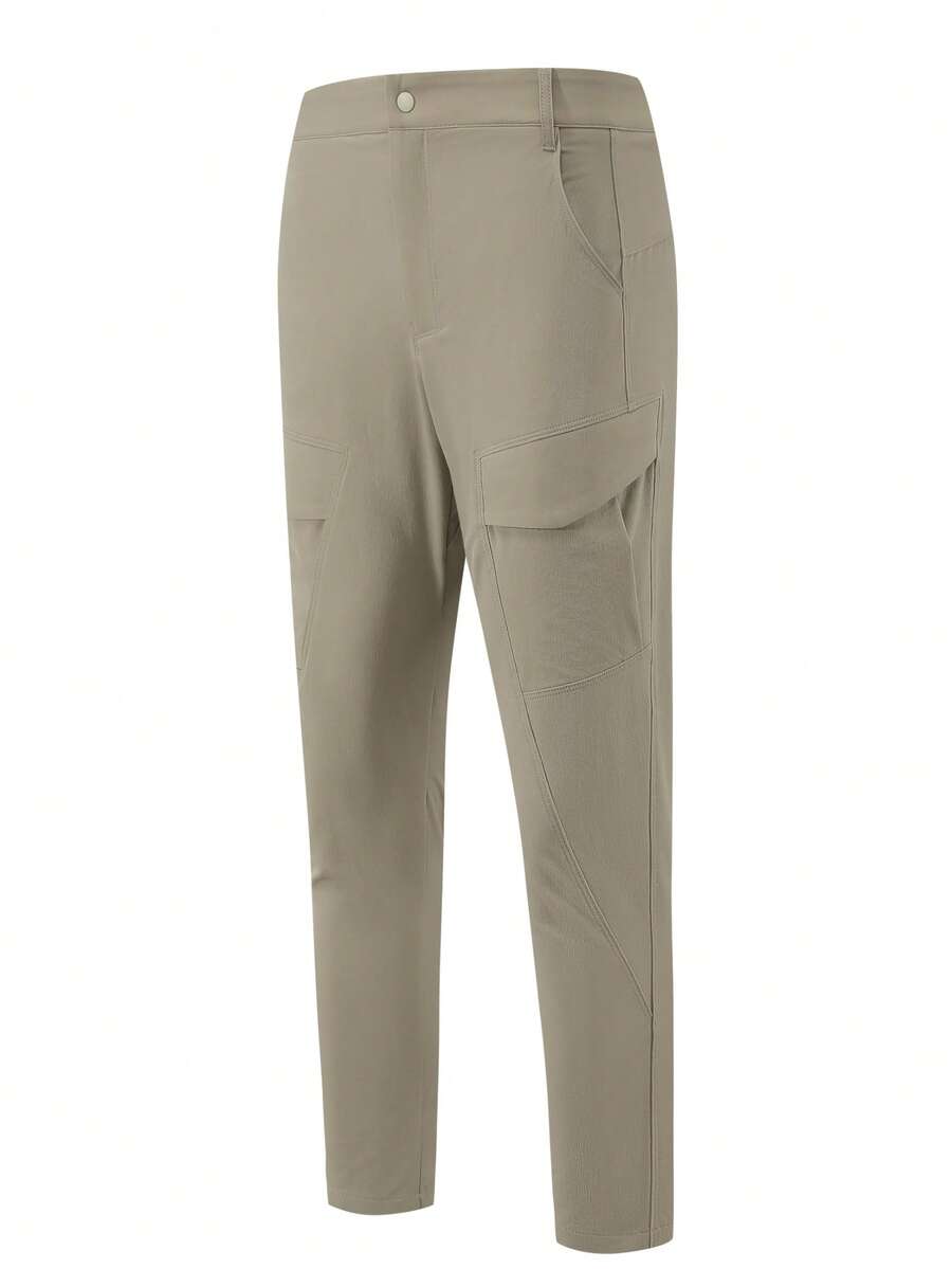 男士高品质多口袋纯色户外徒步工装裤，纯色战术裤，钓鱼裤，多功能战术裤，极简轻便战术裤，适合户外休闲穿着、高尔夫及其他户外活动