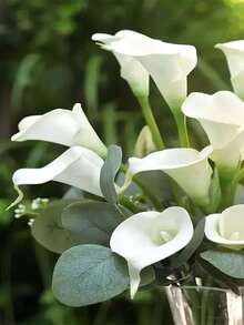 Bó hoa loa kèn trắng nhân tạo 7 bông, hoa loa kèn giả, bó hoa cưới loa kèn, bó hoa nhân tạo, thích hợp trang trí tiệc cưới, sân vườn, phòng khách, phòng ngủ, bàn ăn, văn phòng, hoa nhân tạo sống động như thật, quà tặng Ngày của Mẹ, đồ trang trí tiệc tốt nghiệp - Nhiều màu - Xem 4