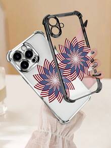 Lujo Ligero Estilo y BellezaEstrella USAFunda de Teléfono Transparente de Color Plata con Protección en las Cuatro Esquinas Compatible con 17PROMAX 17PRO 17Air 17 16PROMAX 16PRO 15PROMAX 15PRO y Todo - transparente - Ver 3