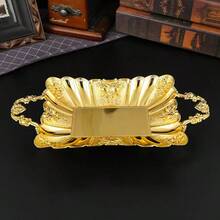 1件金属甜点水果盘，婚礼派对小吃托盘，摄影道具，酒店金色蝴蝶糖果碟，情人节、开斋节的理想礼物