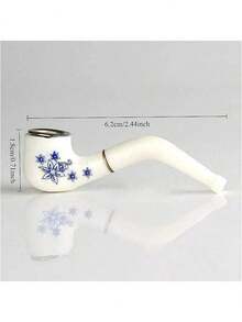 迷你烟斗套装，时尚黑色和经典蓝白陶瓷设计，配有塑料滤芯，轻巧便携，适合男士日常使用、社交聚会、收藏，可作为送给吸烟者的圣诞礼物，也适合成年男士、吸烟者和收藏家。