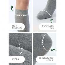 Women's Cotton Knee High Socks, Long Tube Dress Socks | Soft, Lightweight & Stretchy | Shoe Size: 5-8/8-11, 3 Pairs,36065485 - 灰色 - 查看 2