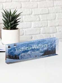 1pc Customized Acrylic Desk Name Plate, Customizable Text, 20 Styles, Personalized Employee Appreciation Gift - Acrylic Desk Name Plate Customization - Gift For Teachers, Colleagues, Nurses, Managers - Multicolor - View 15