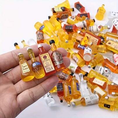 5pcs 1/12 Scale Resin Miniature Bottle Decor - DIY Miniature Kitchen/Living Room Scene Decoration - Perfect Gift For Birthday, Graduation