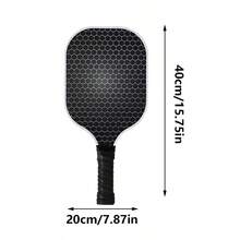 1 Set Raqueta de Pickleball con Patrón de Panal, Paleta de Pickleball de Fibra de Vidrio, Raqueta Deportiva de Playa - Negro - Ver 3