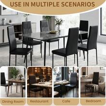 Set Of 6 Dining Chairs, Kitchen Dining Chairs, Upholstered, Ergonomic Backrest, Up To 120 Kg - Black - View 7