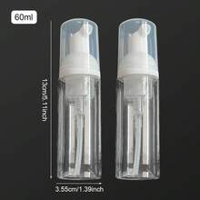 1pc/2pcs 30ml/40ml/50ml/60ml/80ml Mousse Foaming Bottle, Foaming Face Wash Refillable Bottle, Cosmetic Refill Bottle - White - View 22