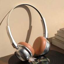 Retro Design Over-Ear Headphones, Suitable For DIs, Watching Movies, Giving As Gifts, PlayingGames, Wireless Headphones, Movie Headphones, Travel Headphones. Compact AndExtendable Design, Fashionable Ear Tips, The Best Choice For Giving As Gifts, Compatible WithMobile Phones, The Top Choice For Watching Movies And Playing Games. - màu nâu - Xem 1