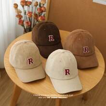 Gorra de béisbol de pana otoño invierno unisex estilo coreano suave gorra de pico de pato - Azul marino - Ver 7
