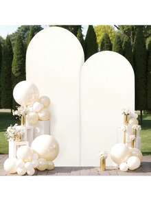 4英尺、5英尺、6英尺、6.6英尺、7.2英尺米色拱形背景布，双面氨纶涂层面料，拱形背景布，派对背景布，婚礼背景布，拱形背景布，生日派对婚礼装饰面料（不含搁板，仅含背景布）