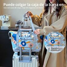 Bolsa de viaje on ruedas de gran capacidad y desmontable, bolsa de mano, mochila escolar. el asa son desmontables para un almacenamiento fácil. Unisex adecuado para viajes de negocios, viajes, escuela. Bolso y mochila de gran capacidad - Neblina azul - Ver 5