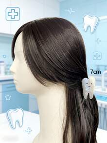 1 pieza Clip de garra de acrílico con estampado de mármol, estilo callejero lindo, clip de cabello versátil para ir y venir, para primavera/verano/otoño/invierno, clip de garra de forma de diente lindo de tamaño mediano, clip para la cara, clip de garra de color de sirena, accesorio para el cabello para mujer, esencial para vacaciones, vacaciones en la playa - Multicolor - Ver 8