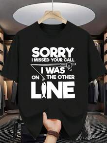 Angel-Inspired Round Neck--Shirt: Missed The Call? I Am On Another Line! X9HB. - 黑色 - 查看 1