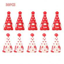 Decoraciones de escritorio para el Día de San Valentín: lindas figuras de gnomos con forma de corazón, centros de mesa para el hogar. - Rojo - Ver 7