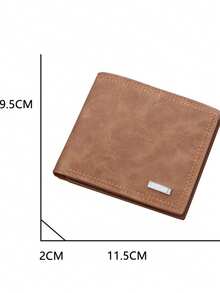 Large Capacity Men's Snap Closure Genuine Leather Wallet Multi-Card Slots For Cards ID Credit Cards Coins Vintage Style For Men Wallet Purse Wallet Men Wallet Leather Small Wallet Men Gift Ideas - Chocolate Brown - View 3