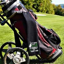 趣味黑色高尔夫球巾 - “需要很多球”趣味高尔夫球巾，带夹子，可挂在球包上，男士高尔夫配件，爸爸，高尔夫球迷，生日圣诞节，退休礼物 - 彩色 - 查看 5