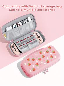 Ayotu 1 ốp bảo vệ họa tiết dâu tây, tương thích với Switch OLED/Switch NS/Switch Lite/Switch 2 (2025), vỏ cứng tích hợp giá đỡ và 10 khe cắm thẻ game, chống sốc, tiện lợi khi di chuyển, lý tưởng để bảo vệ máy chơi game và phụ kiện khỏi va đập và rơi rớt. - Nhiều màu - Xem 14