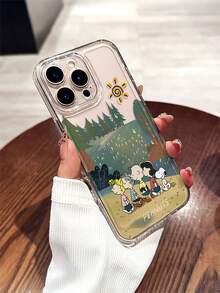 SNOOPY A Cartoon Anime  Transparent Space Phone Case, Made Of Tpu Material, Can Be Given As A Holiday Gift. It Is Suitable For Apple Phones, And The New Model Is Suitable For Protecting IPhone13/14/15/16/17Pro Max/Galaxy Models - 無色 - 查看 5