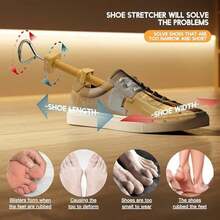 Estirador de Zapatos, Par de Ensanchadores de Zapatos de 4 vías, Extensores de Horma Para Mujeres y Hombres Con Pies Anchos - L (Para calzado de hombre MX 7.5-12.5) - Ver 3