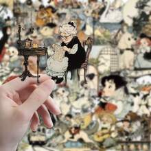 50pcs Matte Cartoon Stickers, Fun Decorations For Children, Vintage Healing Illustrations, Suitable For Asymmetrical Shapes Like Phone Cases, Laptops, Water Bottles, Scrapbooks, Diaries - Unique Decorative Sticker Set, One-Time Colorful Stickers, DIY Stickers - Multicolor - View 3