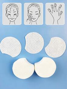 600 piezas de algodones desmaquillantes en forma de medio círculo - Perfectos para eliminar el maquillaje, cuidar la piel y mantener unas uñas hermosas. Estas almohadillas blancas ofrecen dobles beneficios en su uso.