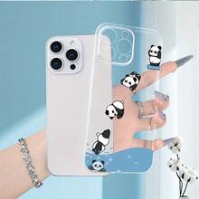 Diseños variados de patrones de pandas buceadores en una funda protectora transparente, cubierta de teléfono a prueba de golpes, carcasa blanda adecuada para iPhone 17/16/15/14/13/12/11/Plus/Pro Max Series, combinando moda y creatividad - Color mezclado 1-1023 - Ver 3