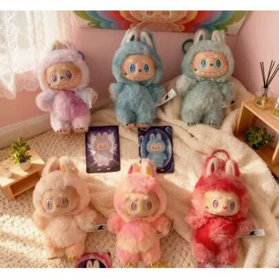 17cm Macaron Hanging Decor, Sitting Party Series 1-3, Cute Monkey Adventure Costume, Suitable For (1st/2nd/3rd Generation) Macaron Series Cute Doll Sitting Surprise Toys, Teenage Doll Cute Exquisite Packaging, PVC Cute Face (Sele)