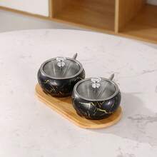 3pcs/Set Elegant Sugar, Coffee Seasoning, Milk Canisters With Spoon And Lid - 304 Stainless Steel, Airtight Anti-Rust, Long-Term Storage