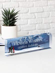 1pc Customized Acrylic Desk Name Plate, Customizable Text, 20 Styles, Personalized Employee Appreciation Gift - Acrylic Desk Name Plate Customization - Gift For Teachers, Colleagues, Nurses, Managers - Multicolor - View 16