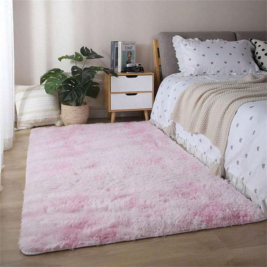 Soft Long Rug For Bedroom Living Room Pink Tie Dye Plush Fluffy Bedside Rug Shag Furry Rug Carpet Non Shedding For Girls Room Home Decorative - Multicolor - View 1