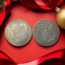 European And American Fashion Creative Metal Coin Replica Morgan Coin Ancient Coin Challenge Coin Decision Coin 1878 Birthday Gift Small Ornament Toy Gift 1 Package - 銅色 - 查看 2
