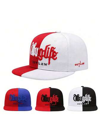 1 Stück Herren Baseballkappe mit Buchstaben-Stickerei und Kontrastfarbe, Lässig