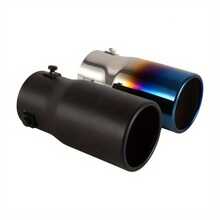 1 pièce Embout d'échappement de 2,64 pouces/6,7 cm de diamètre, bouche plate en acier inoxydable à sortie unique, décoration arrière, accessoire de modification extérieure de voiture de haute qualité et universel, convient aux motos et aux berlines