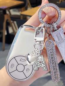 Pandantiv personalizat în formă de inimă, poate fi gravat cu inițială, breloc în formă de inimă, pandantiv personalizat pentru geantă, cadou, breloc, accesorii unice pentru telefon, design minimalist, potrivit pentru portofele și accesorii pentru telefon de damă, cadou perfect pentru prieteni, familie sau iubită, accesorii pentru exterior, accesorii pentru petreceri, cadouri, suveniruri, pandantive pentru genți de damă, accesorii auto, cadouri pentru femei și fete