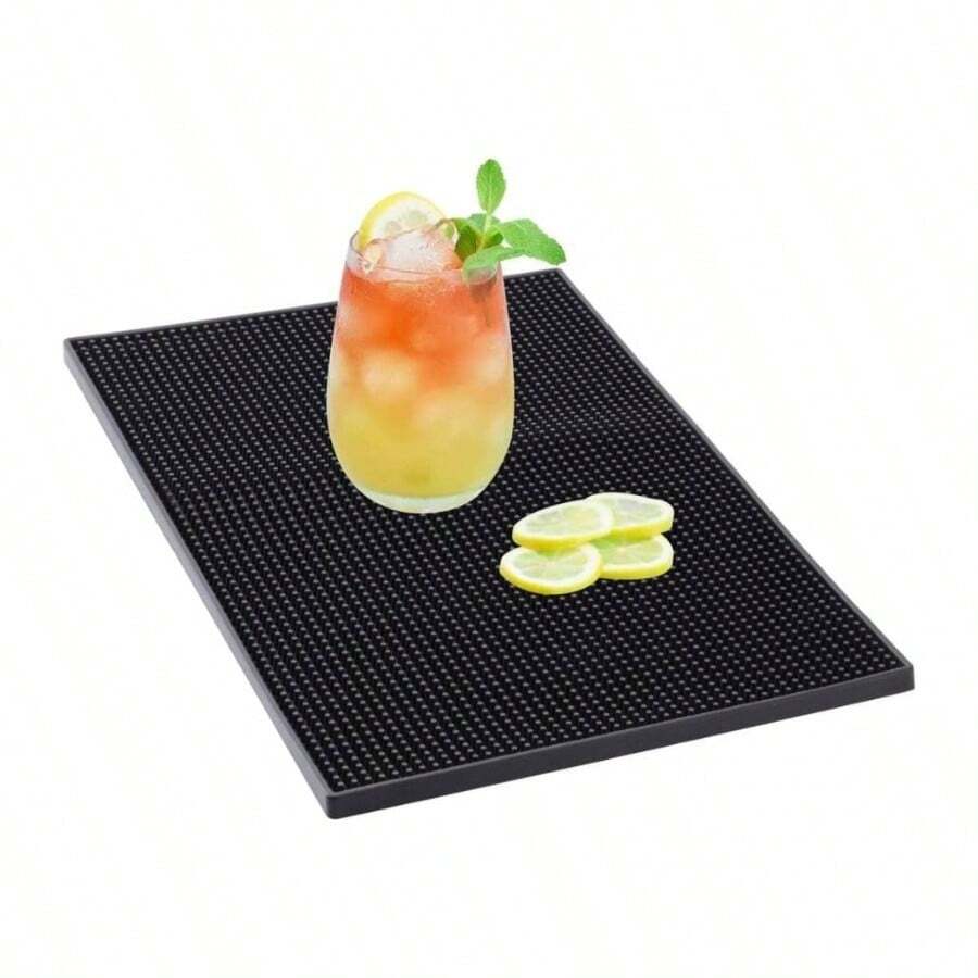 Alfombra de Goma para Bares - Alfombra de Goteo Negra Antideslizante - 45x 30 - Negro - Ver 1