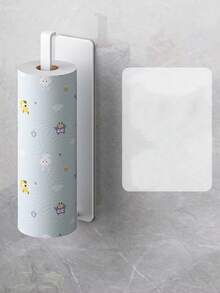 2 piezas/1 pieza Soporte de hierro para papel higiénico, dispensador de papel higiénico, caja de pañuelos, soporte para rollos de papel higiénico, apto para toallas, film transparente, estante de ropa, sin necesidad de perforar