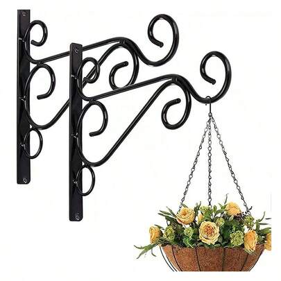 1 pieza Estantería de pared estilo nórdico para colgar flores, soporte colgante para macetas de jardín de balcón, ganchos para macetas, velas/luces, apto para interior y exterior, decoración del hogar (tornillos de expansión y accesorios en color aleatorio)